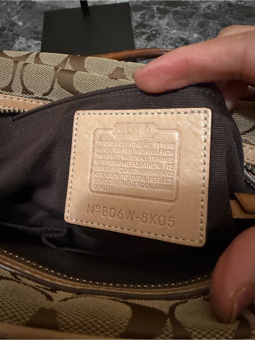 COACH Canvas Leather Beige Brown Handbag - Picture 7 of 7